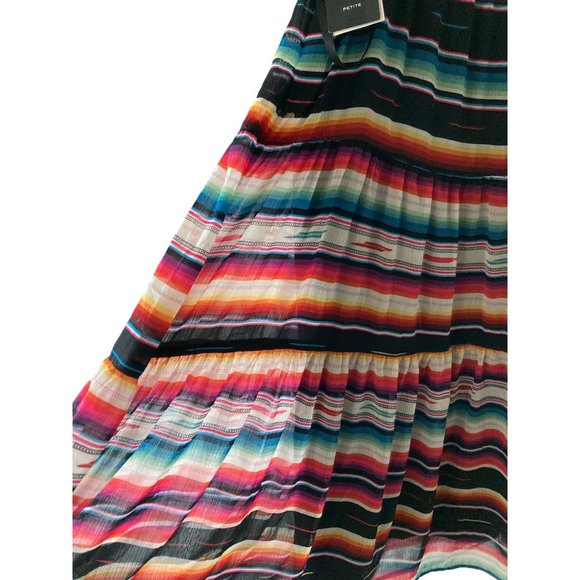 NWT LAUREN RALPH LAUREN PETITE BLANKET-STRIPE MOTIF TI BLACK varies - Picture 3 of 11